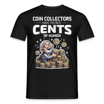 Coin Collecting Collector Numismatic Numismatist - Men's T-Shirt - black - Front - AI Model Male 178 light (178cm)