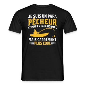 je suis un papa pêcheur cadeau papy pêcheur - T-shirt homme - noir - Devant - AI Model Male 178 light (178cm)