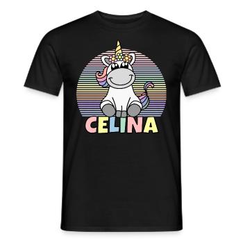 Celina Einhorn Name - Männer T-Shirt - Schwarz - Vorne - AI Model Male 178 light (178cm)