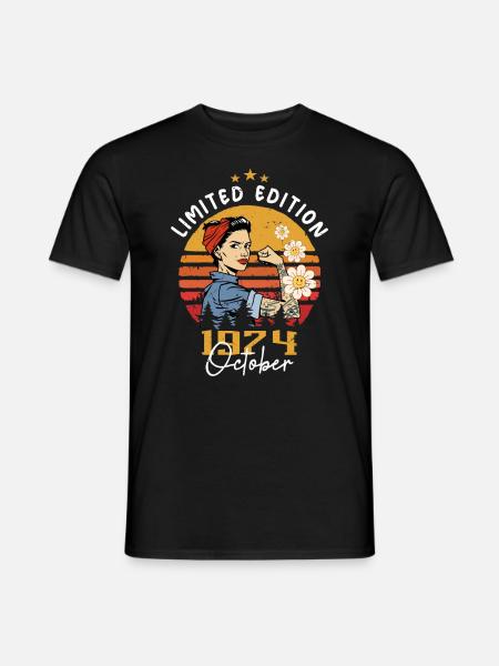 Octobre 1974 Naissance | Octobre 1974 - T-shirt homme - noir
