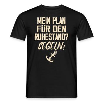 Mein Plan Für Den Ruhestand? Segeln! - Männer T-Shirt - Schwarz - Vorne - AI Model Male 178 light (178cm)