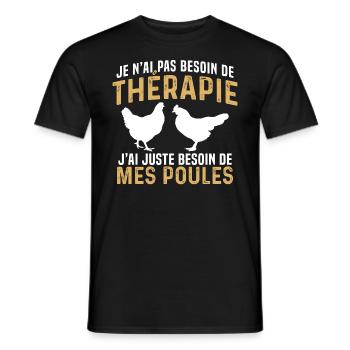 j'ai juste besoin de mes poules - T-shirt homme - noir - Devant - AI Model Male 178 light (178cm)