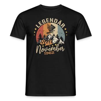 Legendär Seit November 1962 - 1962 - Männer T-Shirt - Schwarz - Vorne - AI Model Male 178 light (178cm)