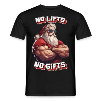 Père Noël grossier - Pas d’ascenseurs, pas de cadeaux - T-shirt homme - noir - Devant - AI Model Male 178 light (178cm)