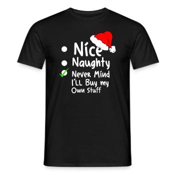 Weihnachtsmann Lebkuchen Rentier Winter - Männer T-Shirt - Schwarz - Vorne - AI Model Male 178 light (178cm)