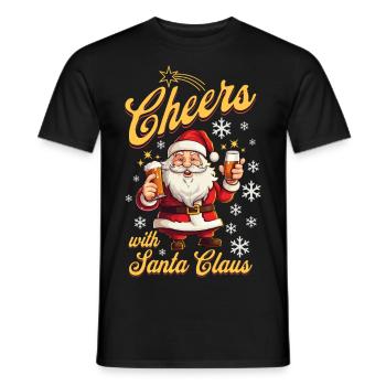 Santa Claus Alcohol Beer Mulled Wine Liquor Cheers - Men's T-Shirt - black - Front - AI Model Male 178 light (178cm)