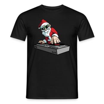 Père Noël DJ Noël Disc Jockey - T-shirt homme - noir - Devant - AI Model Male 178 light (178cm)
