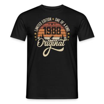 1988 Vintage Jahrgang Retro Geburtstag Geschenk - Männer T-Shirt - Schwarz - Vorne - AI Model Male 178 light (178cm)