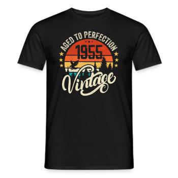 1955 Vintage - Birthday Gift 1955 Retro 1955 - Men's T-Shirt - black - Front - AI Model Male 178 light (178cm)