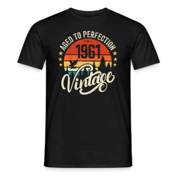 1961 Vintage - cadeau d’anniversaire 1961 rétro 1961 - T-shirt homme - noir - Devant - AI Model Male 178 light (178cm)