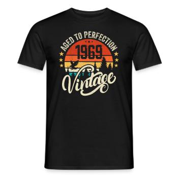 1969 Vintage - cadeau d’anniversaire 1969 rétro 1969 - T-shirt homme - noir - Devant - AI Model Male 178 light (178cm)