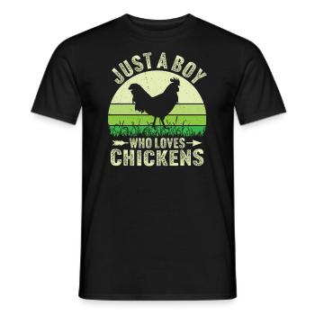 Juste un garçon qui aime les poulets - T-shirt homme - noir - Devant - AI Model Male 178 light (178cm)