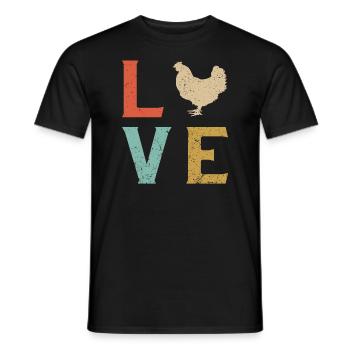 I love chickens - Men's T-Shirt - black - Front - AI Model Male 178 light (178cm)