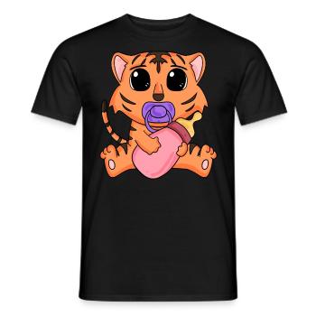 Baby Tiger Motiv - Männer T-Shirt - Schwarz - Vorne - AI Model Male 178 light (178cm)