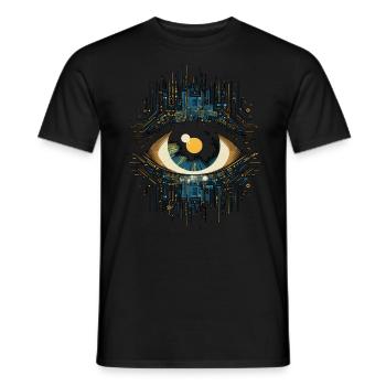 Électronique oculaire - T-shirt homme - noir - Devant - AI Model Male 178 light (178cm)