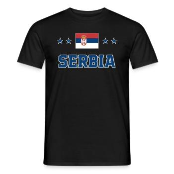 Serbia - Men's T-Shirt - black - Front - AI Model Male 178 light (178cm)