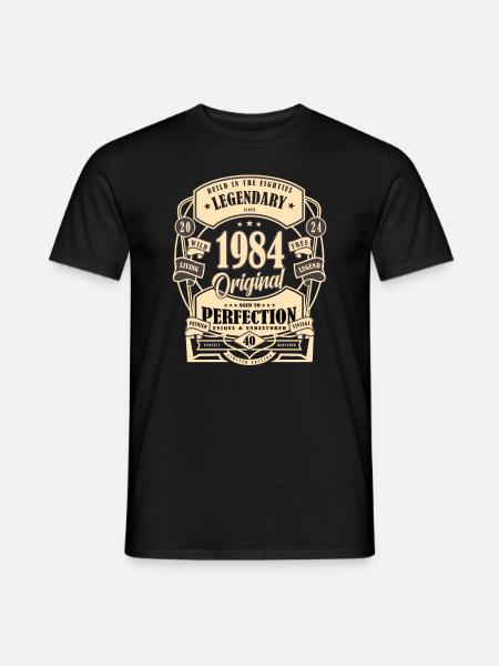 40. Geburtstag, Geschenk, Legende, Original, 1984 - Männer T-Shirt - Schwarz