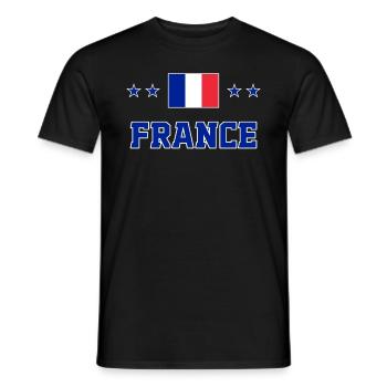 France - Men's T-Shirt - black - Front - AI Model Male 178 light (178cm)