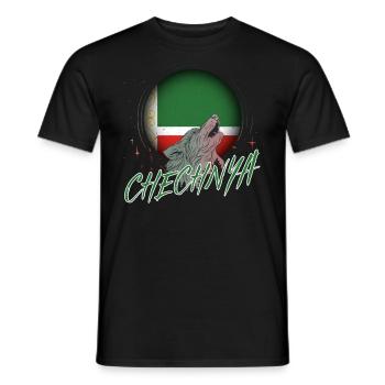 Tchétchénie - T-shirt homme - noir - Devant - AI Model Male 178 light (178cm)