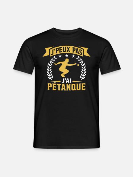 cadeau j'ai pétanque - T-shirt homme - noir