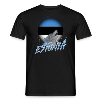 Estonia - Men's T-Shirt - black - Front - AI Model Male 178 light (178cm)