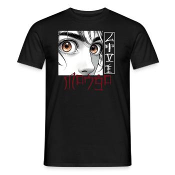 manga style Cosplay Anime Comics - Männer T-Shirt - Schwarz - Vorne - AI Model Male 178 light (178cm)