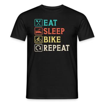 Essen Schlaf Fahrrad T-Shirt Radfahren Geschenk für Radfahrer - Männer T-Shirt - Schwarz - Vorne - AI Model Male 178 light (178cm)