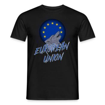 European Union - Men's T-Shirt - black - Front - AI Model Male 178 light (178cm)