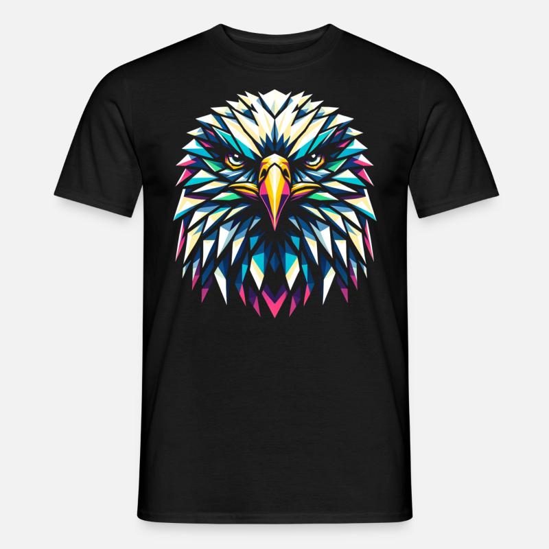 Adler Polygon - Männer T-Shirt - Schwarz
