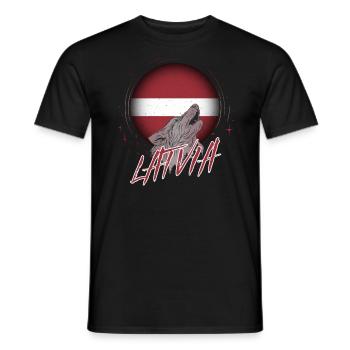 Latvia - Men's T-Shirt - black - Front - AI Model Male 178 light (178cm)
