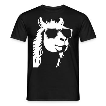 Funny Llama Wearing Sunglasses Cool Llamas - Men's T-Shirt - black - Front - AI Model Male 178 light (178cm)