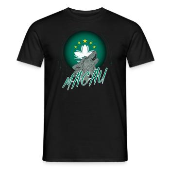 Macau - Männer T-Shirt - Schwarz - Vorne - AI Model Male 178 light (178cm)