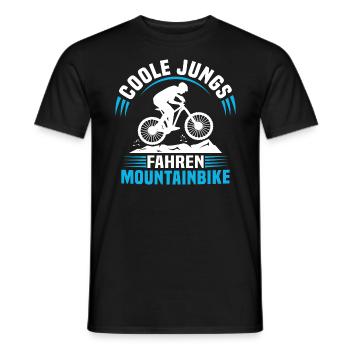 Coole jungs fahren mountainbike kinder jungen - Männer T-Shirt - Schwarz - Vorne - AI Model Male 178 light (178cm)