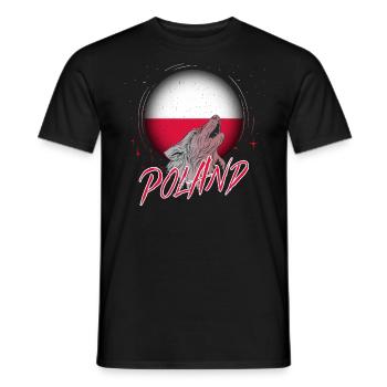 Poland - Men's T-Shirt - black - Front - AI Model Male 178 light (178cm)