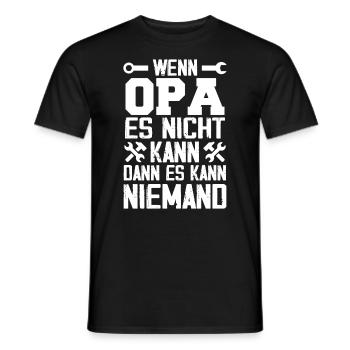 Wenn Opa es nicht reparieren kann, kann es keiner - Männer T-Shirt - Schwarz - Vorne - AI Model Male 178 light (178cm)