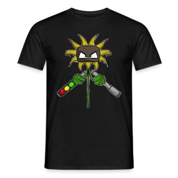Gegen Grüne Politik Sonnenblume - Männer T-Shirt - Schwarz - Vorne - AI Model Male 178 light (178cm)