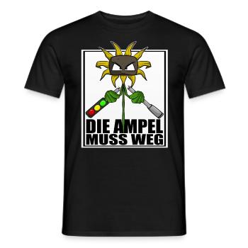 Gegen Grüne Politik Ampel Sonnenblume - Männer T-Shirt - Schwarz - Vorne - AI Model Male 178 light (178cm)