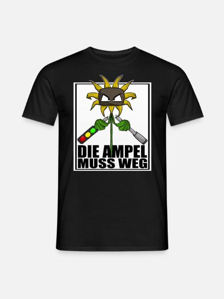 Gegen Grüne Politik Ampel Sonnenblume - Männer T-Shirt - Schwarz