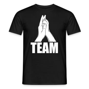 Hand + Dog Paw - High Five - Dog Fan - Men's T-Shirt - black - Front - AI Model Male 178 light (178cm)