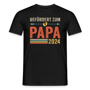 Befördert zum Papa 2024 - Männer T-Shirt - Schwarz - Vorne - AI Model Male 178 light (178cm)