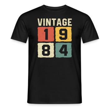 Millésime 1984 Né en 1984 - T-shirt homme - noir - Devant - AI Model Male 178 light (178cm)