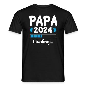 Papa Geschenk für werdende Vater Papa 2024 Loading - Männer T-Shirt - Schwarz - Vorne - AI Model Male 178 light (178cm)