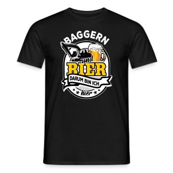 Baggern & Bier - darum bin ich hier - Männer T-Shirt - Schwarz - Vorne - AI Model Male 178 light (178cm)