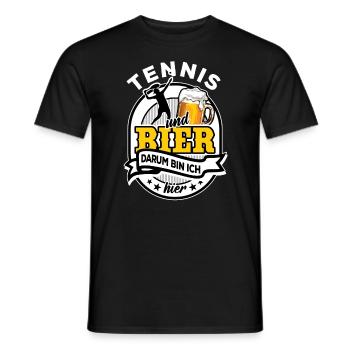 Tennis & Bier - darum bin ich hier - Männer T-Shirt - Schwarz - Vorne - AI Model Male 178 light (178cm)