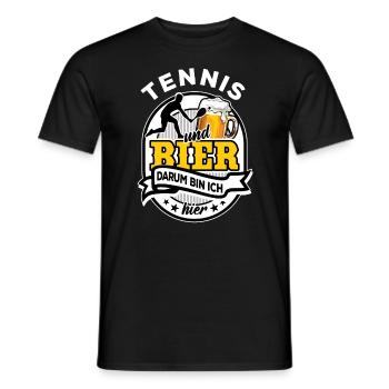 Tennis & Bier - darum bin ich hier - Männer T-Shirt - Schwarz - Vorne - AI Model Male 178 light (178cm)