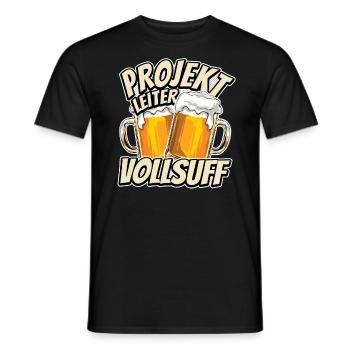 Projektleiter Vollsuff - Biertrinker - Männertag - Männer T-Shirt - Schwarz - Vorne - AI Model Male 178 light (178cm)