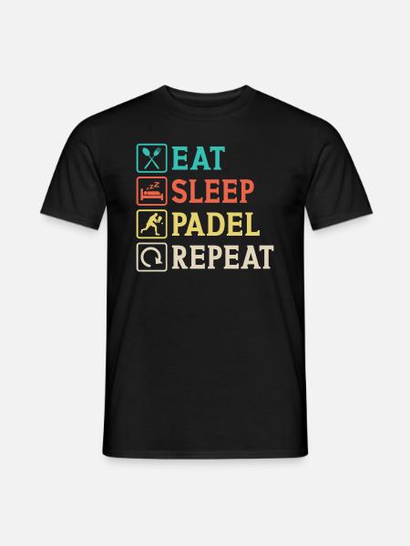 Eat Sleep Padel Repeat - T-shirt homme - noir