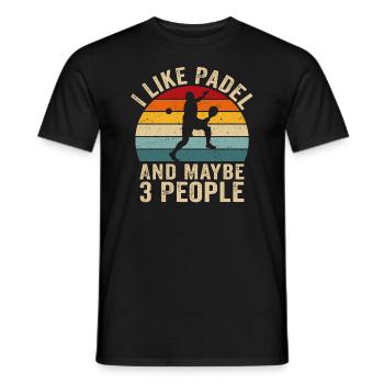 Ich mag Padel und vielleicht 3 Leute - Männer T-Shirt - Schwarz - Vorne - AI Model Male 178 light (178cm)