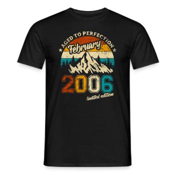 Édition limitée février 2006 18e anniversaire - T-shirt homme - noir - Devant - AI Model Male 178 light (178cm)