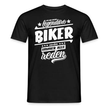 Ich bin dieser legendäre Biker von dem alle reden - Männer T-Shirt - Schwarz - Vorne - AI Model Male 178 light (178cm)